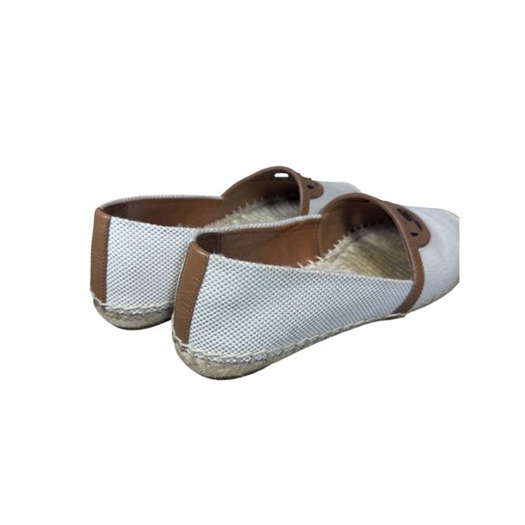 Tory Burch Beige & Brown Women's Canvas & Leather Espadrilles Size 7.5 - Picture 4 of 13